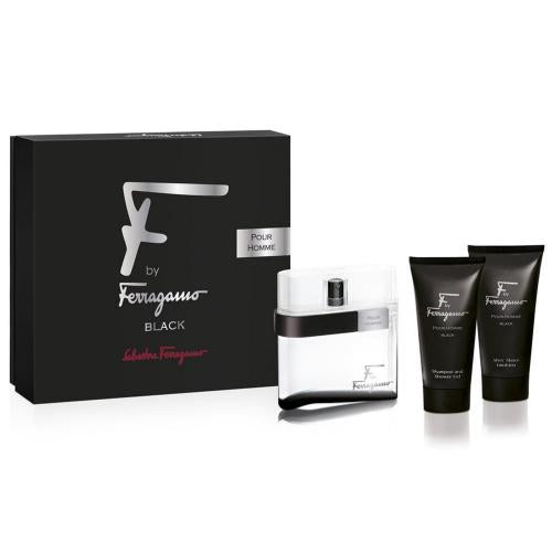 Gift Set Ferragamo Black 3pc By Salvatore Ferragamo