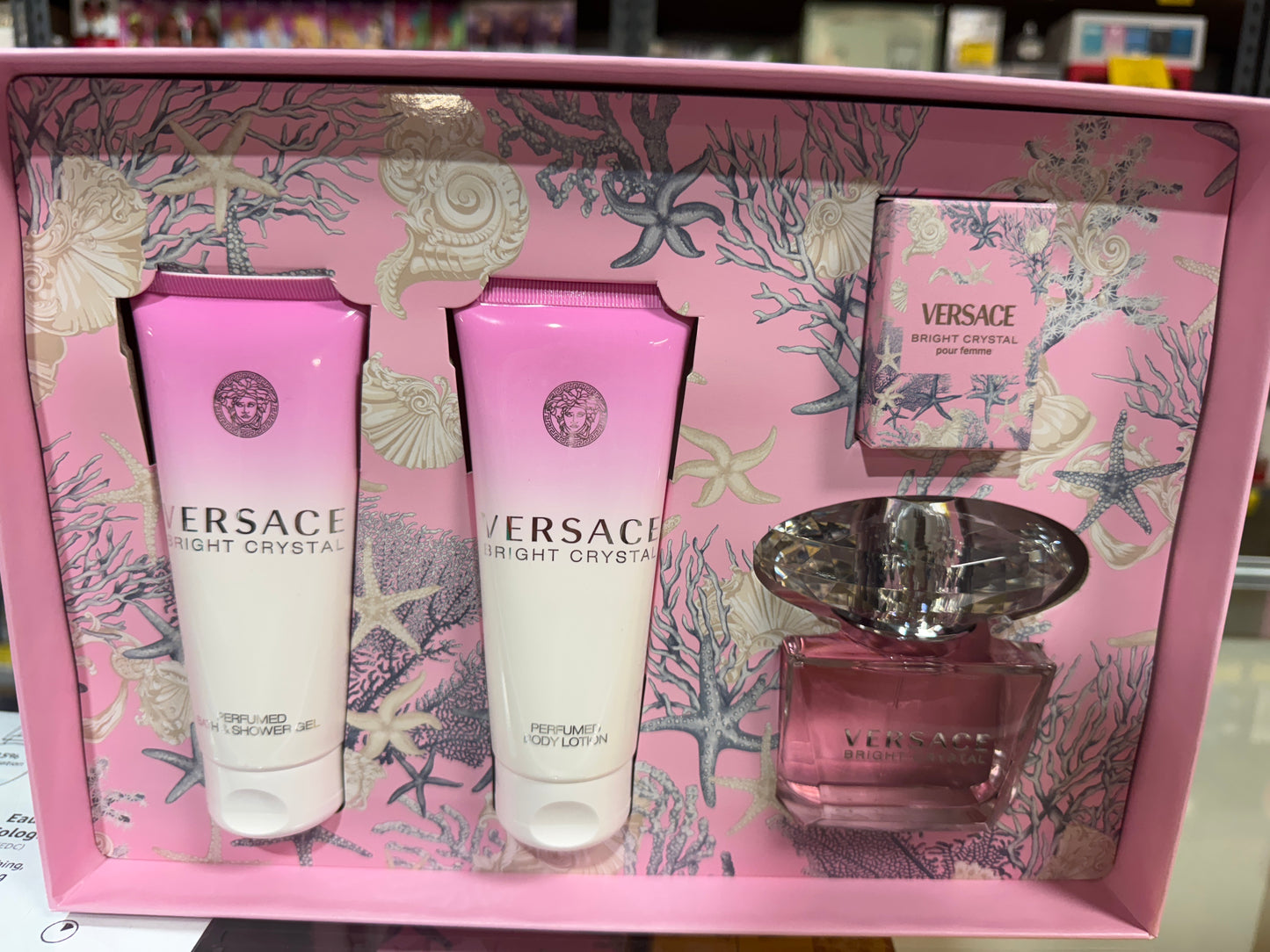 Gift Set Versace Bright Crystal 4pc 3.0 oz. + 0.5 oz. + S/G + B/L Women