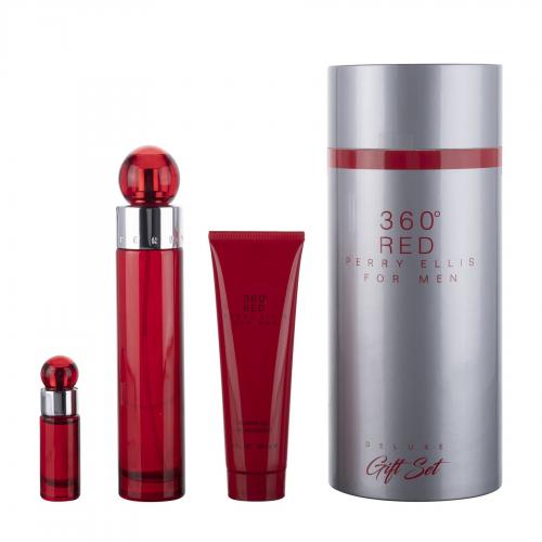 Gift Set 360 Red 3pc 3.4oz. EDT + Mini + S/G By Perry Ellis