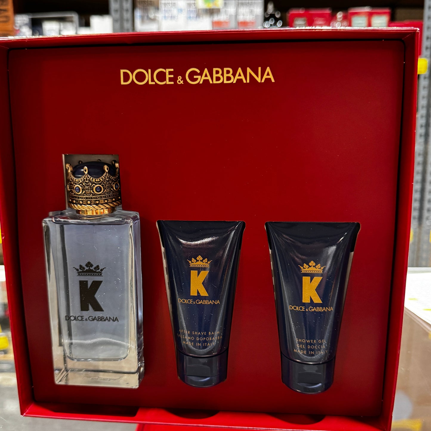 Gift Set K By Dolce & Gabbana 3pc 3.3 oz. EDT + 1.7 oz. S/G +A/S Men
