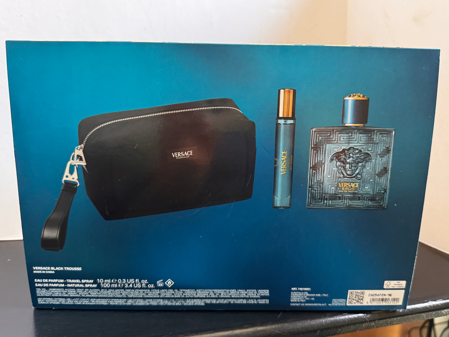Set Versace Eros 3 pc EDP 3.4 oz.+ 10ml + Bag Men