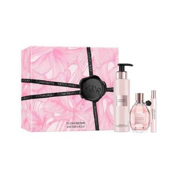 Gift Set Flowerbomb 3pc 3.4 oz. EDP +10ml+6.7 oz. Body Lotion Women