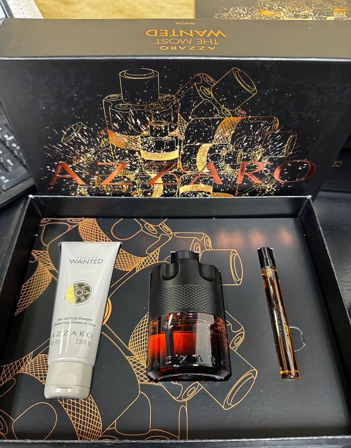 Gift Set The Most Wanted 3pc 3.38 oz. Parfum +Shampoo + 10ml Men