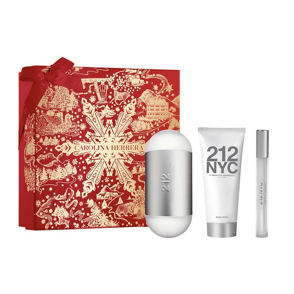 Set 212 by Carolina Herrera 3pc 3.4 oz. EDT + Mini + Body Lotion Women