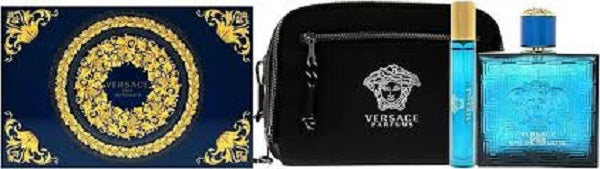 Gift Set Eros 3pc 3.4 oz. EDT + bag By Versace