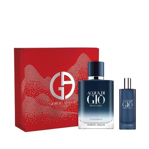 Gift Set Acqua di Gio Profondo 2pc 3.4 oz. EDP + 0.5 oz. Men