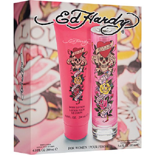 Gift Set Ed Hardy 2pc 3.4 oz. + Body Lotion Women