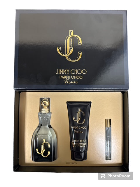 Gift Set I Want Choo Forever 3pc 3.3 EDP +7.5ml + 3.4 oz+ Body lotion Women