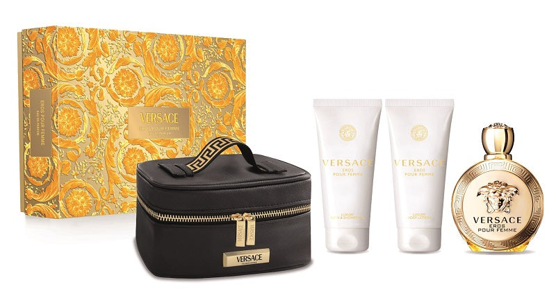 Gift Set Versace Eros 4pc 3.4 oz. EDP+ S/G +B/L + Case Women