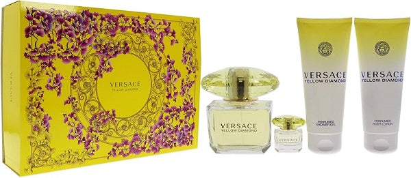Gift set Yellow Diamond By Versace 4pc 3.0 oz. edt + mini Women