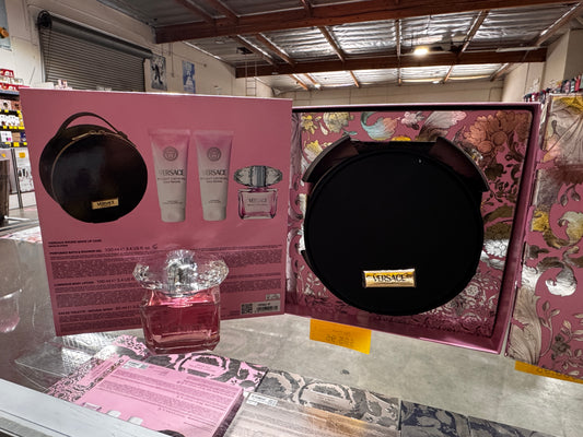 Gift Set Versace Bright Crystal 4pc 3.0 oz. EDT + Bag + B/L +S/G Women