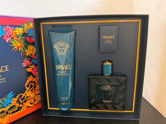 Set Versace Eros 3pc 3.4 oz. EDT + mini + S/G by Versace