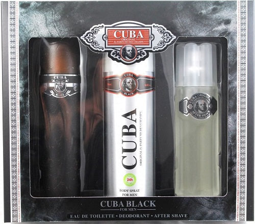 Gift Set Cuba Black 3pc 3.4 oz. Men