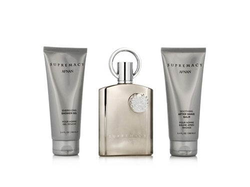 Gift Set Supremacy Silver By Afnan 3pc 3.4 oz.