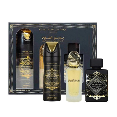 Gift Set Badee Oud for Glory 3pc 3.4 oz. + Parfum Spray + Men