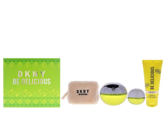 Gift Set DKNY Be Delicious 4pc 3.4 oz. EDP + Mini + B/L + Pounch Women