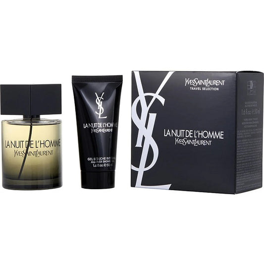 Gift Set La Nuit De L'Homme 3.3 oz. EDT + Shower Gel Men Travel Edition