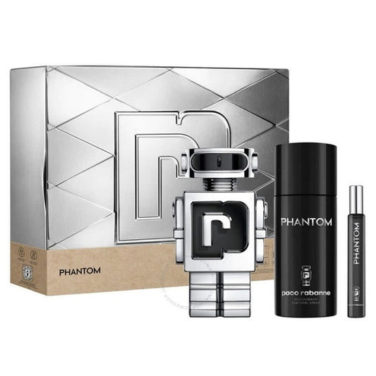 Gift Set Phanton By Paco Rabanne 3pc 3.4 oz. EDT + Mini + 5.1 Deo Men