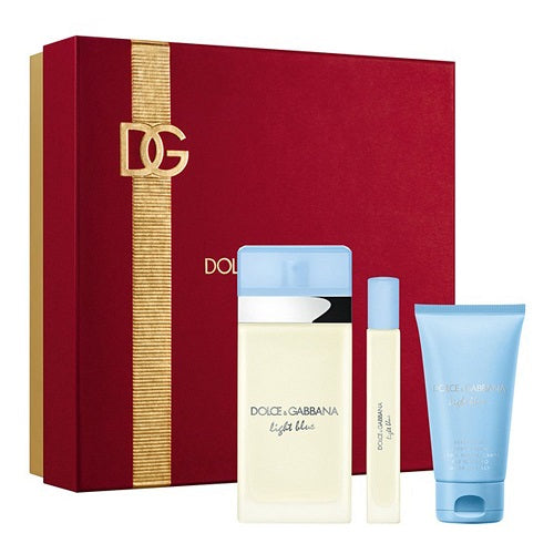 Gift Set Light Blue By Dolce & Gabbana 3pc 3.4 oz. EDT + Women