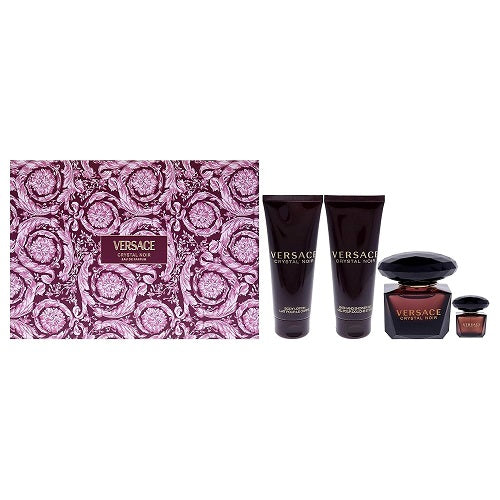 Gift Set Crystal Noir By Versace 4pc 3.0 oz. EDT Women