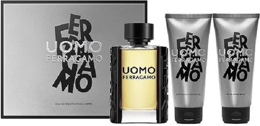 Gift Set Salvatore Ferragamo Uomo 3pc 3.4 oz. + Men