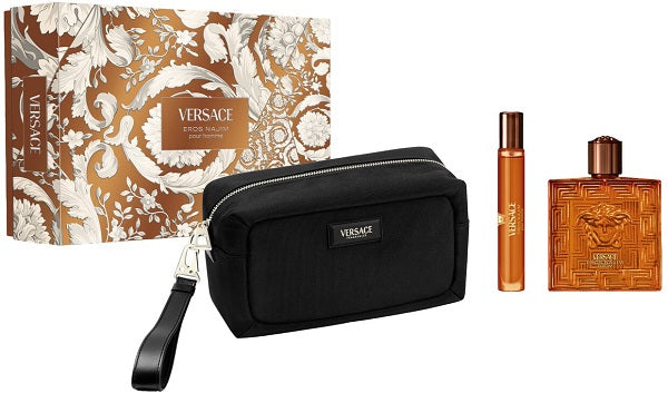 Gift Set Versace Eros Najim 3pc 3.4 oz. Parfum + 10ml parfum + Bag Men