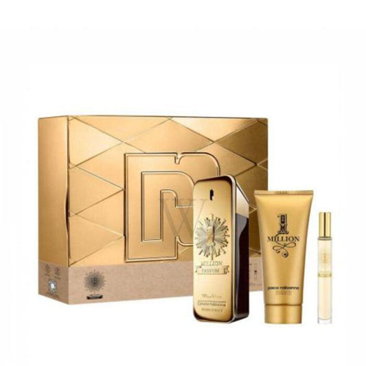 Gift Set 1 Million By Paco Rabanne 3pc 3.4 oz. Parfum Men