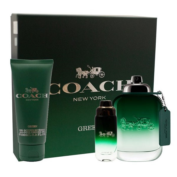 Gift Set Coach Green 3pc 3.4 oz. Eau de Toilette Men