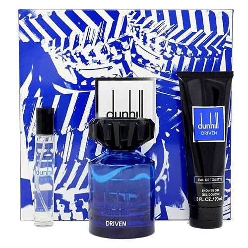 Gift Set Dunhill Driven Blue 3pc 3.4 oz. EDT + S/G +Mini Men