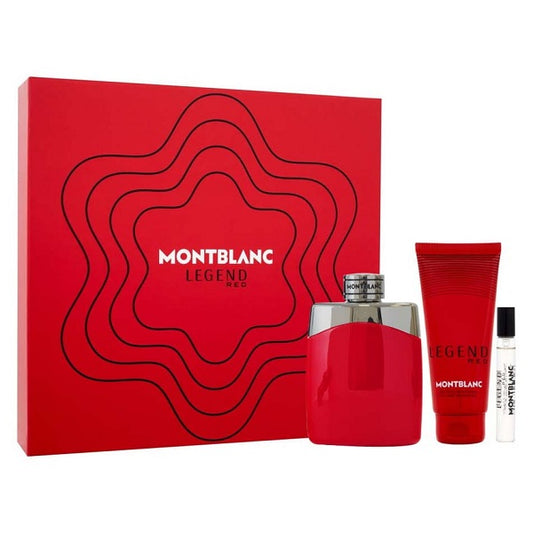 Gift Set Legend Red By Mont Blanc 3pc 3.4 oz. Eau de Toilette Men