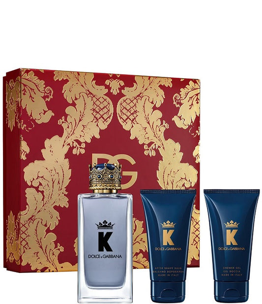 Gift Set K By Dolce & Gabbana 3pc 3.3 oz. EDT + 1.7 oz. S/G +A/S Men