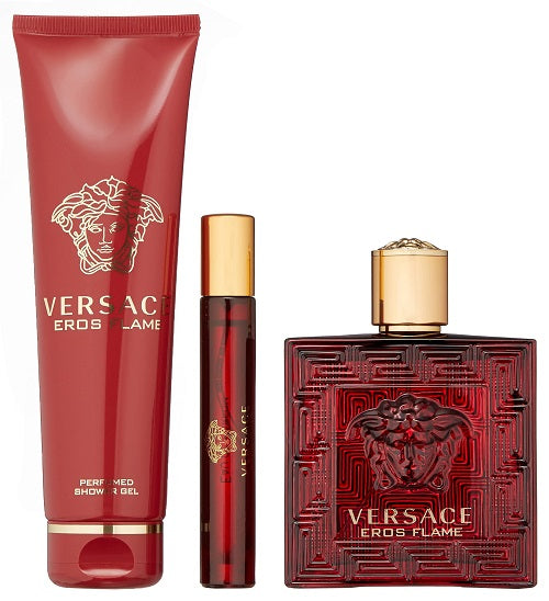 Gift Set Versace Eros Flame 3 pcs 3.4 oz. + mini+ Men