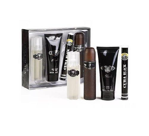 Gift Set Cuba Black 4pc 3.3 oz. EDT Men By Cuba