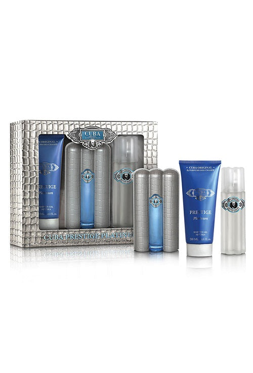 Gift Set Cuba Prestige Platinum 3pc Men