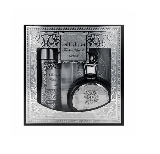 Gift Set Fahkar By Lattafa 2pc 3.4oz. + 6.8 oz. Body Spray Men