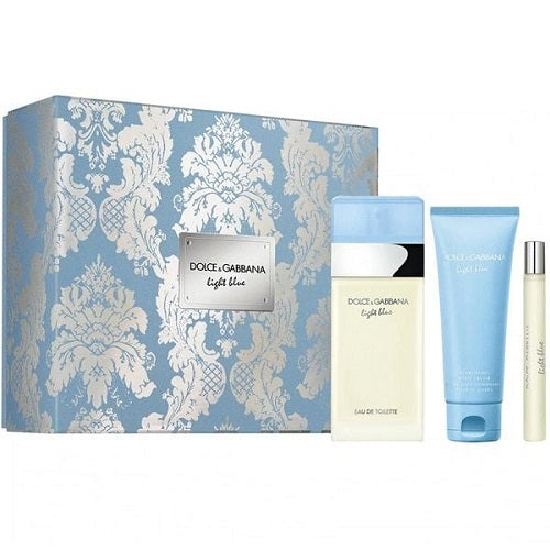 Gift Set Light Blue By Dolce & Gabbana 3pc 3.4 oz. EDT + Women