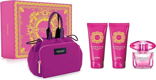 Gift Set Crystal Absolu by Versace 4pc 3.4 oz. EDP + Bag Women