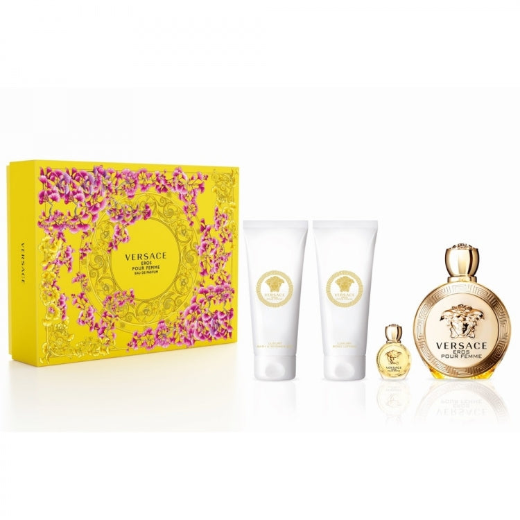 Gift Set Versace Eros 4pc 3.4 oz. EDP Women